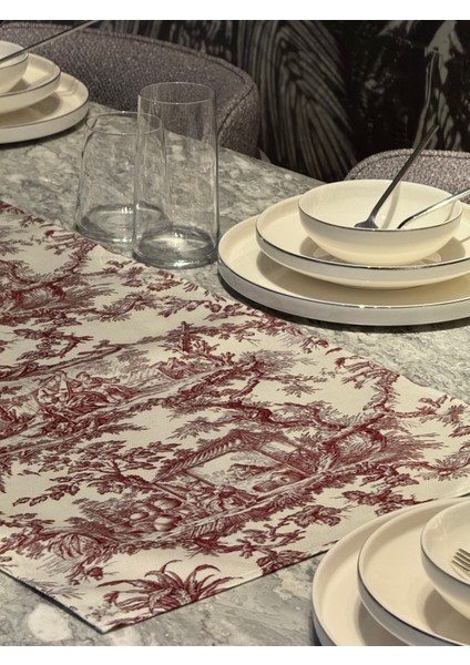 Rustik Köylü Kadın Dekoratif Baskılı Runner 1 Adet 40X140CM (Skr-09)