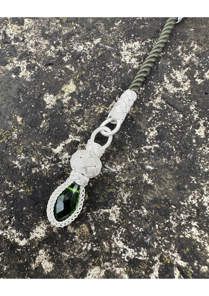 Gümüş Kazaziye Renkli Zirkon Taş Modelli Tekli Kısa Tesbih Püskülü, Küçük Boy Tespihler Için Uygun fiyatları