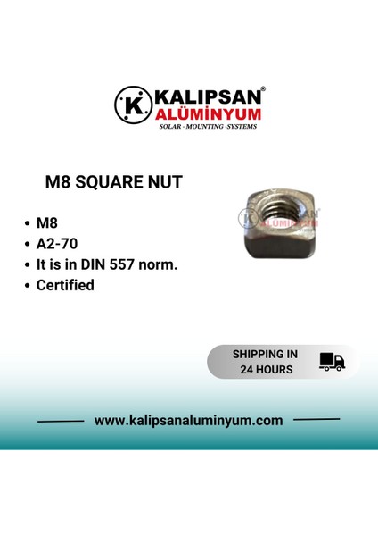 M8 Kare SOMUN-200 Adet