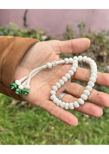 Gül Detaylı Üç Sallantılı Gümüş Rengi Gümüş Kazaziye Tesbih - Kazaz Tesbih Sevenlere En Güzel Hediye fiyatları
