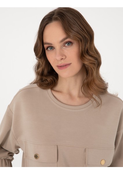Kadın Kum Comfort Fit Sweatshirt 50301327-VR085