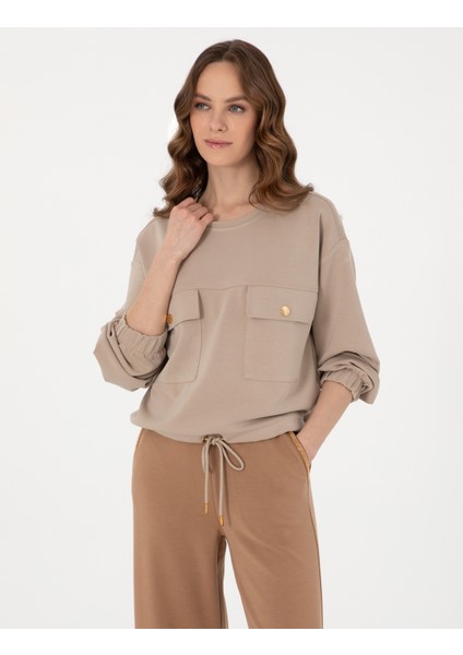 Kadın Kum Comfort Fit Sweatshirt 50301327-VR085