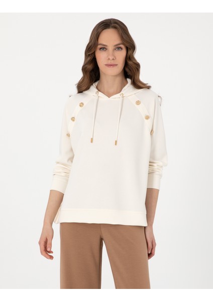 Kadın Ekru Oversize Sweatshirt 50301329-VR019