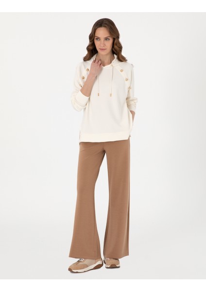Kadın Ekru Oversize Sweatshirt 50301329-VR019