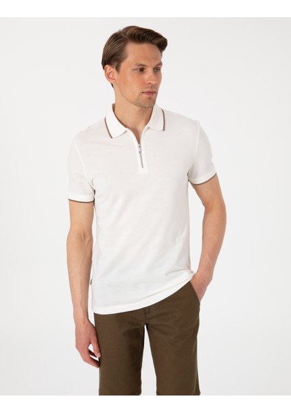 Erkek Ekru Slim Fit Polo Yaka Tişört 50307516-VR019 modelleri