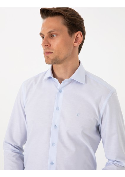 Erkek Açık Mavi Slim Fit Uzun Kollu Gömlek 50304594-VR003