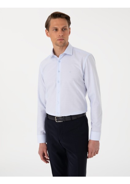 Erkek Açık Mavi Slim Fit Uzun Kollu Gömlek 50304594-VR003