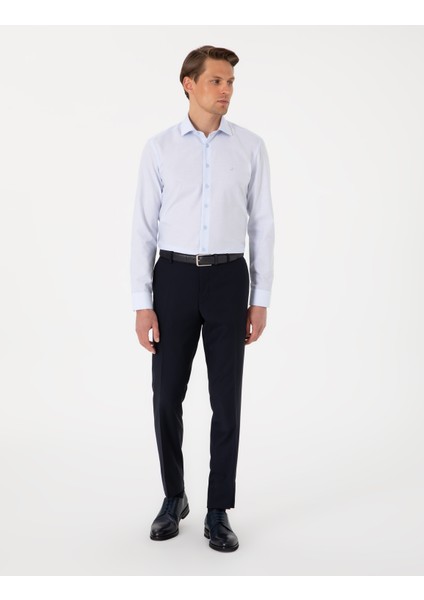Erkek Açık Mavi Slim Fit Uzun Kollu Gömlek 50304594-VR003