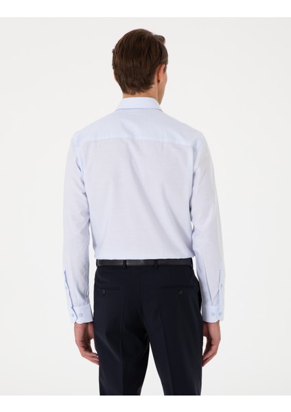 Erkek Açık Mavi Slim Fit Uzun Kollu Gömlek 50304594-VR003