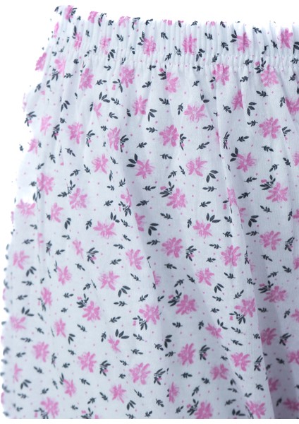 Kadın Yazlık Içlik Anne Pijama Altı Lastikli Paça %100 Pamuk Çiçekli Desenli Klasik Rahat