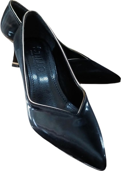508 Kadın Kadeh Ökçe Kapalı Stiletto Siyah