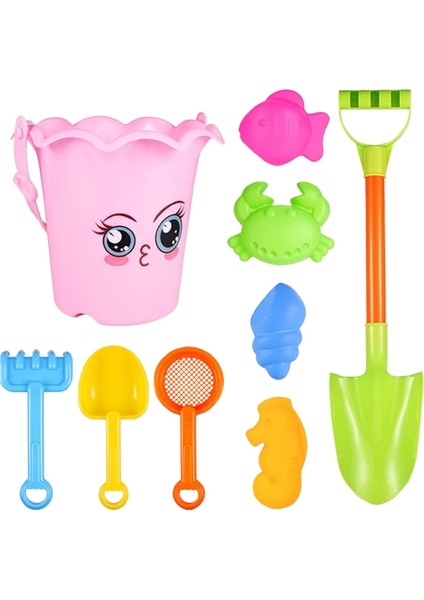 Çocuk Plaj Oyuncağı Çiçek Şekilli Kova 9 Parça Set (Yurt Dışından)