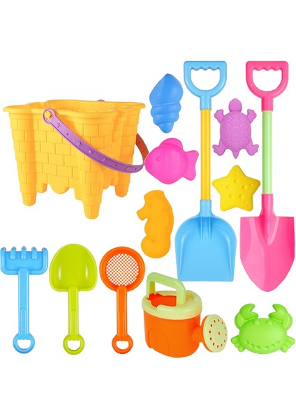 Çocuk Plaj Oyuncağı Kare Kova 13 Parça Set (Yurt Dışından)