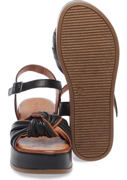 Siyah Hakiki Deri Kadın Sandalet - K24Y1SN67112-A23 fırsatları