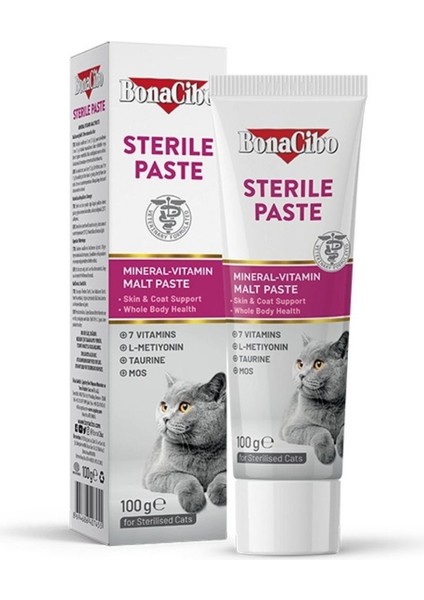 Sterile Paste Kısırlaştırılmış Kediler Için Mineral-Vitamin Destekli Malt Macun 100 ml