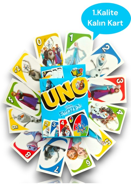 Uno Elsa Frozen Kalın Oyun Kartları 110 Adet