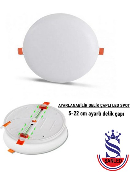 36W Ayarlı Çap Beyaz Işık LED Spot (5-22 Çaplı )-1 Adet indirimleri