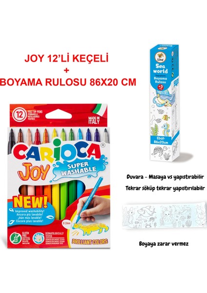 Joy Boyama Seti Mini Deniz Altı (Joy Keçeli 12'li + Lino Sea World 86X20)