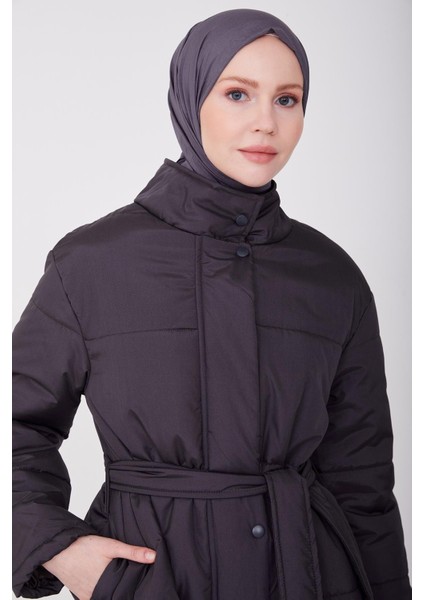 Beli Kuşaklı Şişme Kaban 22K7808 Antrasit modelleri