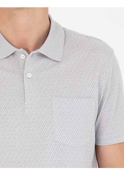 Erkek Gri Regular Fit Polo Yaka Tişört 50273568-VR024