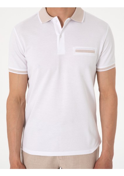 Erkek Beyaz Slim Fit Tişört 50307562-VR013