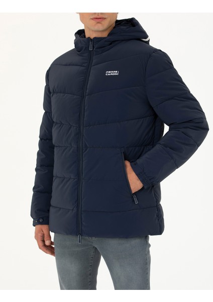 Erkek Lacivert Kapüşonlu Spor Mont 50272325-VR033