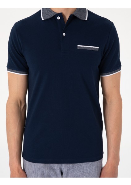 Erkek Lacivert Slim Fit Tişört 50307562-VR033