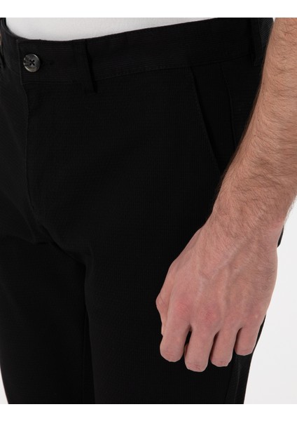 Erkek Siyah Slim Fit Kanvas Pantolon 50308077-VR046
