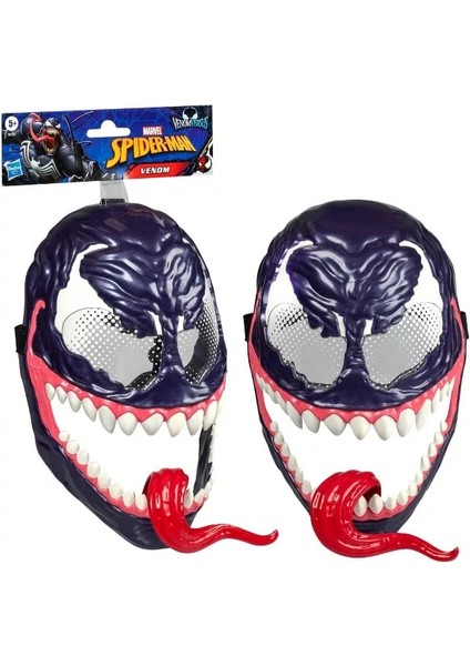 Marvel Spider-Man Venom Versus Maskesi – Hareketli Dilli Ayarlanabilir Kostüm Maskesi (5+ Yaş)