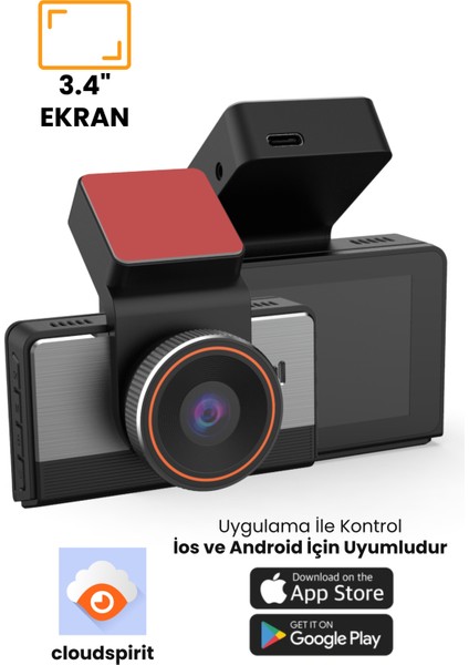 G4 2K QHD / GPS / 4G / Wifi / 140° Geniş Açı / Gece Görüşü / Ön + Arka Kamera / Sim Kartlı Araç Kamerası (2025) + Hafıza Kartı ve Park Kiti Hediyeli
