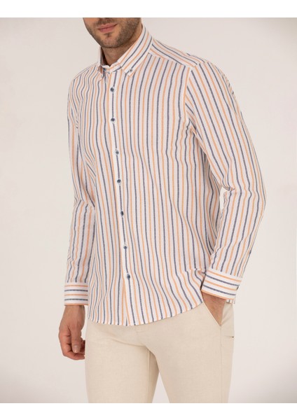 Erkek Pembe Regular Fit Uzun Kollu Gömlek 50265076-VR053