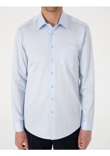 Erkek Açık Mavi Regular Fit Uzun Kollu Basic Gömlek 50302972-VR003