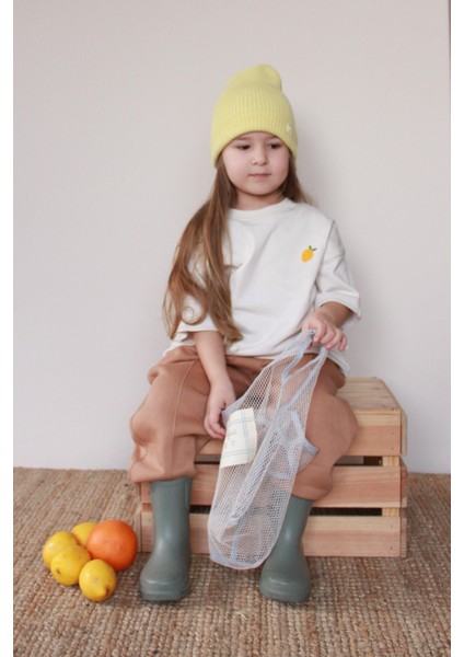Limon Nakışlı Oversize T-Shirt