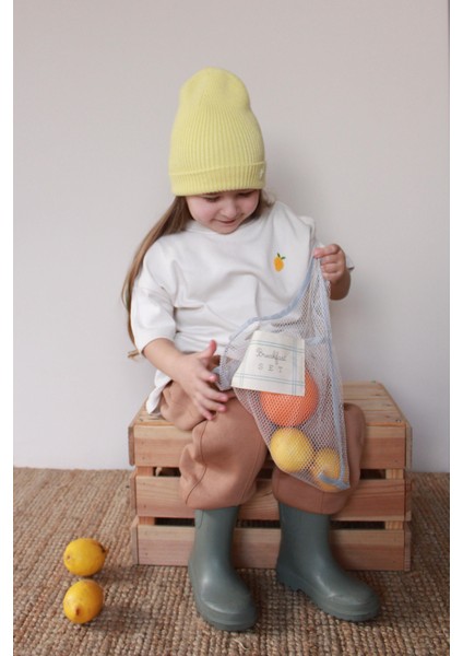 Limon Nakışlı Oversize T-Shirt modelleri