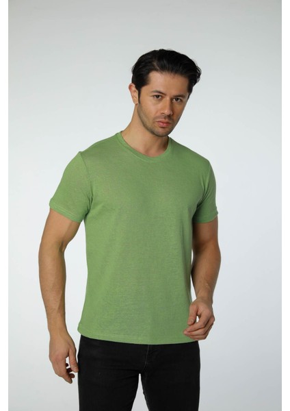 Keten Bisiklet Yaka T-Shirt