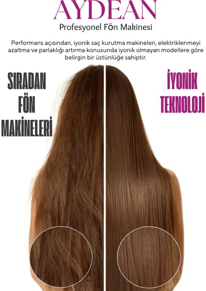 Profesyonel Saç Kurutma Fön Makinası 4200 Mor + R Vigolu
