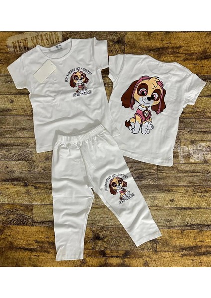 Paw Patrol Detaylı Yazlık Kız Çocuk Taytlı Alt Üst Takım