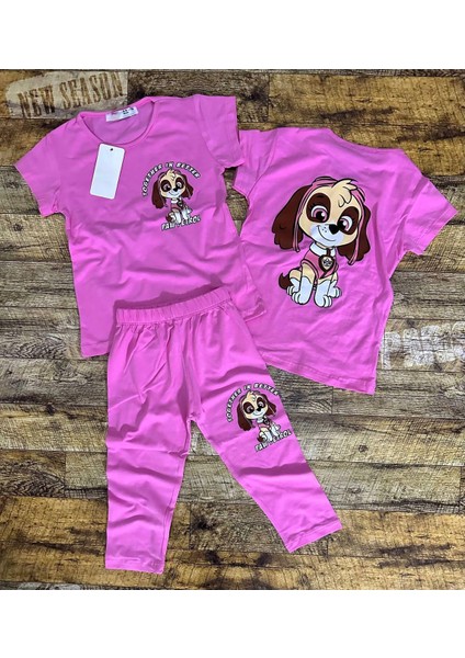 Paw Patrol Detaylı Yazlık Kız Çocuk Taytlı Alt Üst Takım
