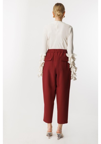 25YGSPNT8542 Bordo Pantolon modelleri