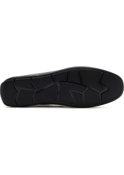 Erkek Siyah Püsküllü Deri Loafer 25SFD755218