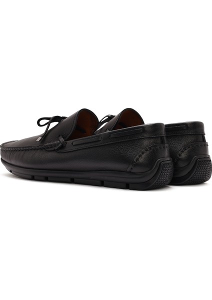 Erkek Siyah Püsküllü Deri Loafer 25SFD755218