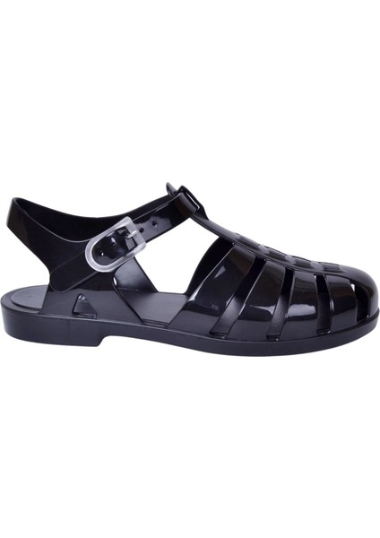 S10258-002 Biarritz Brillo Negro Kadın Sandalet