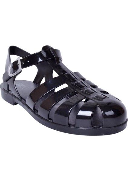 S10258-002 Biarritz Brillo Negro Kadın Sandalet modelleri