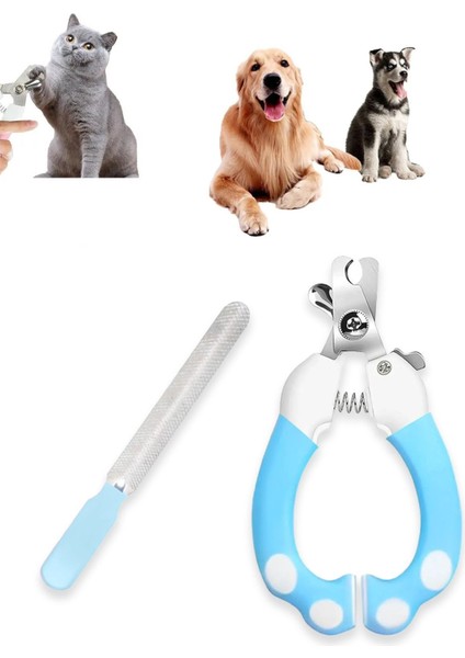 Kedi Köpek Tırnak Makası Törpü Seti Mavi 1 Adet Yavru Kedi Köpek Tırnak Kesme Aleti Tarama Eldiveni