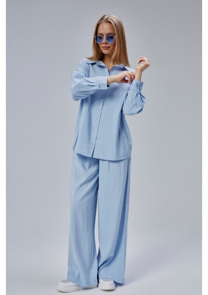 Bebe Mavisi Taş Işlemeli Salaş Kalıp Gömlek fırsatları