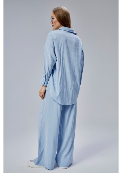 Bebe Mavisi Taş Işlemeli Salaş Kalıp Gömlek indirimleri