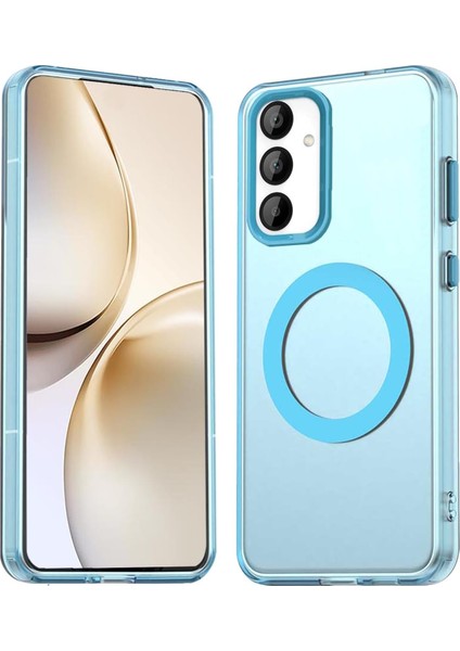 Samsung Galaxy A56 Kılıf Kamera Çıkıntılı Mat Magsafe Şarj Özellikli Kenarları Renkli Şeffaf Premium Sert Kapak