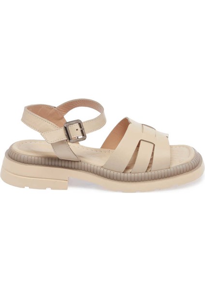 Bej Hakiki Deri Kadın Sandalet - K24Y1SN67157-A25 modelleri