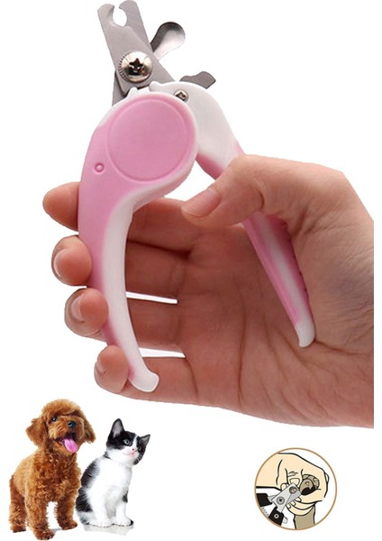 Wf Çelik Uçlu Pembe Kedi Köpek Büyük Tırnak Makası CIN310PM