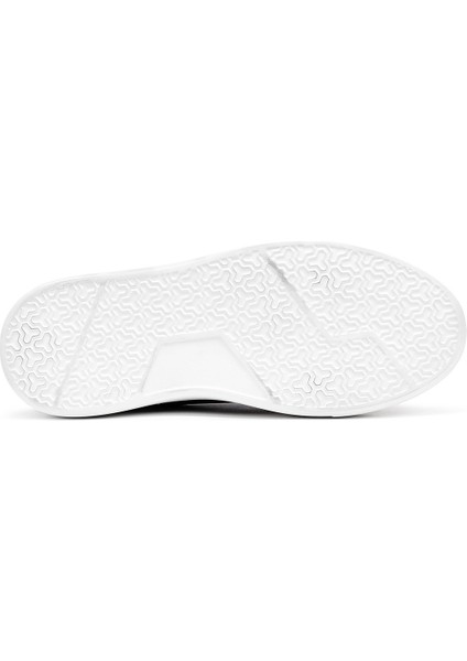 Erkek Siyah Bağcıklı Kalın Tabanlı Deri Sneaker 25SFD700118